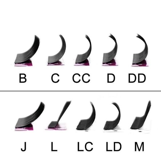 different lash extension curls