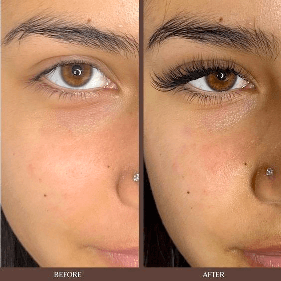 lash extension before vs after