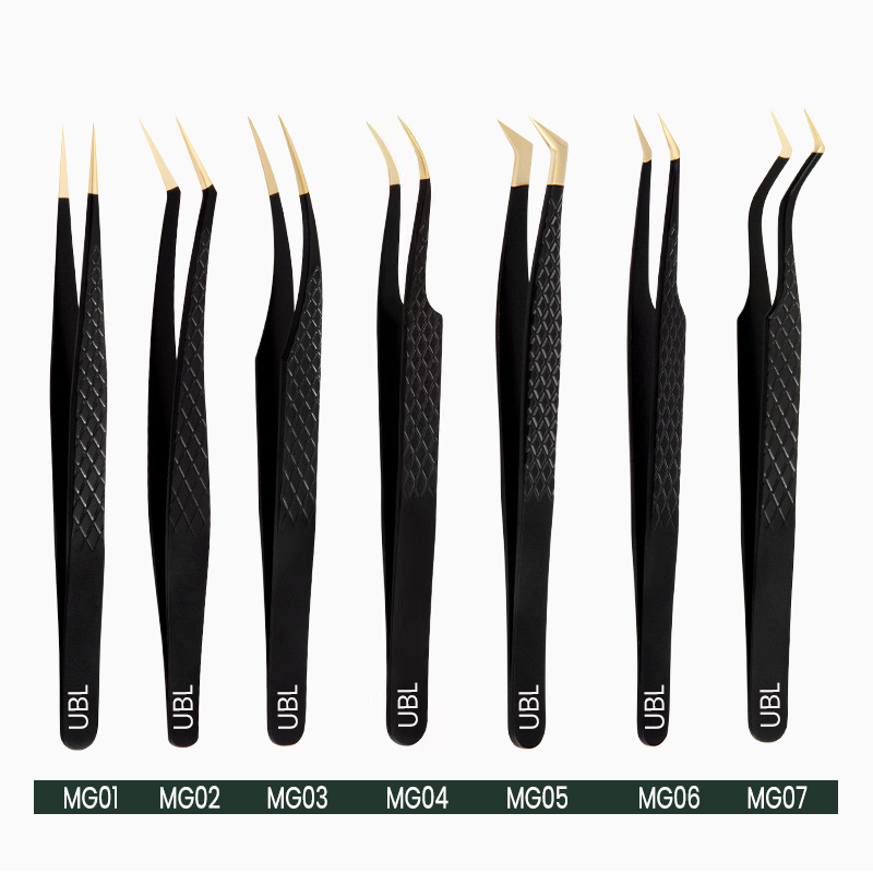 lash tweezer black gold