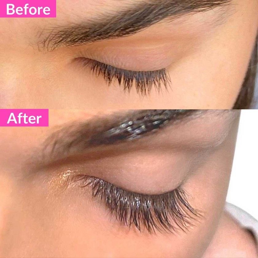 lash serum before vs after