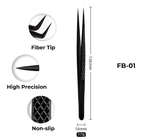 straight fiber tip tweezer